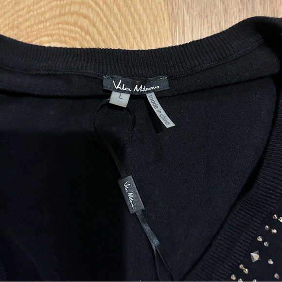 Vida Milano Black Rhinestone Sweater - Picture 4 of 5